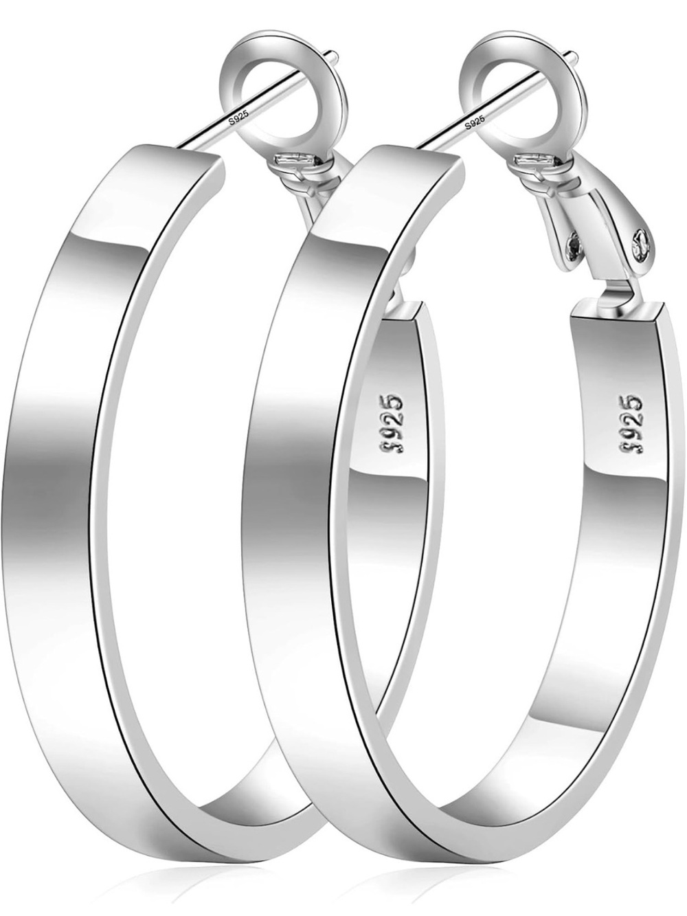 Sterling Silver Hoop Earrings - Sleek Silver Women's Jewelry